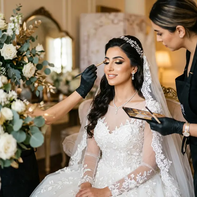 Bridal makeup at home Dubai - ladies home salon wedding makeup artist
