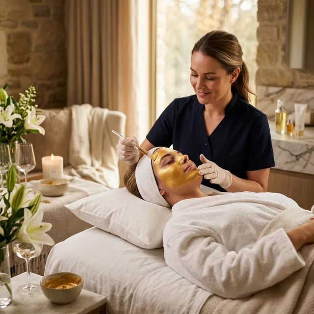 Facial at home Dubai - ladies home salon deep cleansing gold facial